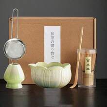 Bộ ấm trà Matcha Raku hình cánh hoa (1/5 món), bao gồm bát trà Matcha, dụng cụ đánh trà Matcha, tách trà Matcha, que khuấy, thìa trà, bộ bát trà, dụng cụ pha chế Matcha, dụng cụ làm đồ uống và tráng miệng, hộp quà Nhật Bản, bộ khuấy Matcha Matsushiro, quà tặng cho người yêu thích Matcha. - Nhiều màu - Xem 8