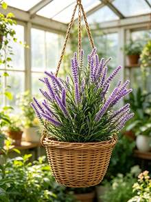 1pc 43.5cm/17.13in Purple Lavender (With Ground Stake), Outdoor Decor, Yard Decor, Garden Decor, Artificial Plant, Floral Arrangement, Summer Yard & Garden - Purple - View 2