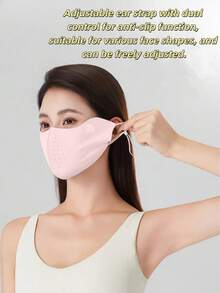 1 pieza Máscara sin costuras de seda de hielo ligera, máscara de seda de hielo de grado 7A de gran tamaño, transpirable y protectora del sol para el verano - Multicolor - Ver 1