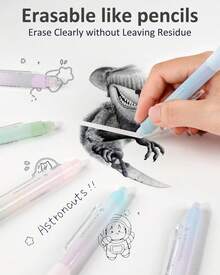 Erasable Pens, 6 Pack Fine Point 0.5mm Black Erasable Gel Pens With 360°Rotating Erasers, Make Mistakes Disappear, Comfort Grip For Drawing, Writing, Planning, And Crossword Puzzles (Black Ink) - Màu A - Xem 3