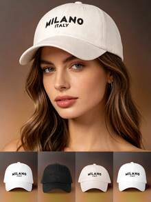 1顶米兰棒球帽 四季户外棒球帽 透气可调节高尔夫遮阳帽 女士夏季时尚弯檐遮阳帽 男士Y2K情侣遮阳帽 沙滩度假 - 棒球帽 - 查看 1