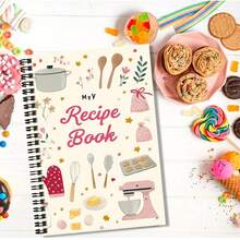 Cute Hand-Drawn Kitchen Element Recipe Spiral Notebook, Thoughtful Companion For Home Chefs, Can Be Used As Kitchen Diary, Cooking Plan Record, Or Memo Pad. Exquisite Cover, Interesting Patterns, Suitable For Self-Use Or As A Gift! - K - View 6
