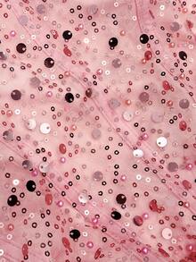 优雅派对串珠亮片拼布垂坠拉链正式晚礼服 - 粉色 - 查看 7