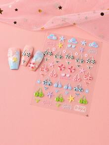 2 miếng dán móng tay 5D kiểu áo tắm Macaron mùa hè, trang trí móng nghệ thuật Y2K, phù hợp cho nữ tự làm móng. - Nhiều màu - Xem 5