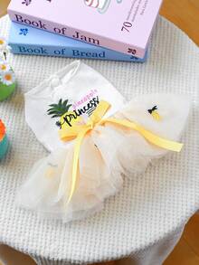 1 pièce Vêtements pour animaux de compagnie, Vêtements pour chien/chat, Tenue pour petit chien/chiot, Série de robes en tulle à l'ananas - Multicolore - Voir 9