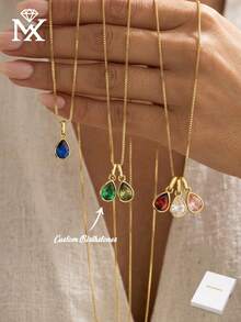 Dây chuyền đá quý theo tháng sinh tùy chỉnh, Dây chuyền đá quý vàng 18K, Dây chuyền nhiều đá quý theo tháng sinh, Dây chuyền dành cho bà, Quà tặng Ngày của Mẹ, Màu đen, Bạc, Vàng, Thời trang, Nhiều màu sắc, Cổ điển, Tối giản, Unisex, Thường ngày, Dễ thương, Tùy chỉnh, Cá nhân hóa, Độc đáo, Quà tặng lý tưởng cho anh ấy, Quà tặng lý tưởng cho cô ấy, Cho cô ấy, Bạn trai, Bạn gái, Bố, Mẹ, Gia đình, Bạn bè, Kỷ niệm, Sinh nhật, Tốt nghiệp, Dạ hội, Tiệc tùng, Trang sức thời trang tùy chỉnh - Nhiều màu - Xem 2