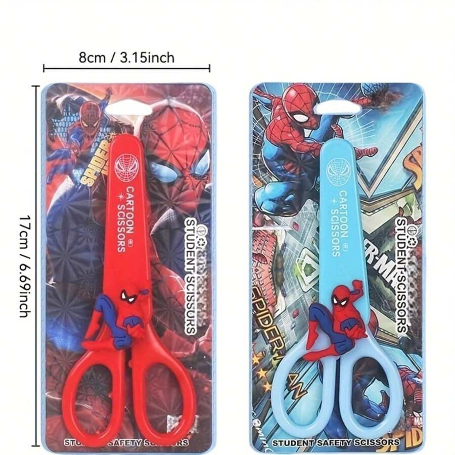 1pc Shaped Safety Scissors With Protective Cover, Suitable For School Art Design, Office Use And Holiday Gifts - Multicolor - View 1