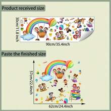 Rainbow Kids Wall Decals, Removable Hot Air Balloon Pencil Airplane Inspirational Stickers, Colorful ABC Blocks Learning Wall Stickers Suitable For Nursery Playroom Kindergarten Classroom Home Decor - Children's Rainbow Wall Stickers - View 10