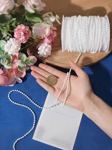 5~50Meters Faux Pearl String Line Artificial Pearls String 4/6/8mm Bead Chain For Craft Garland Flower Wedding Decor - Multicolor - View 3
