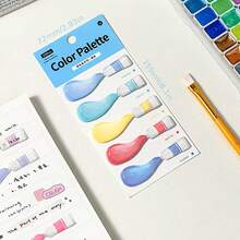 100pcs/Set Minimalist INS Style Memo Pad, Colorful Watercolor Pattern, Multi-Color Handwritten Labels, Marking Notes, Student Stationery Office Supplies - one-size - View 13