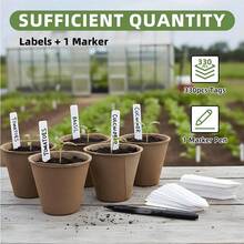 330 buah Label Taman Plastik Tahan Air Ukuran 4 Inci (Sekitar 10,2 cm), Dapat Digunakan Kembali, Cocok untuk Bibit, Sayuran, Bunga, Dilengkapi dengan Spidol, Set Berkebun - A - View 5
