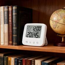 1pc Digital Indoor Thermometer Hygrometer With Clock, 5s Fast Refresh, Backlight, ℃/℉ Function, Suitable For Home, Office, Bedroom - White - View 8