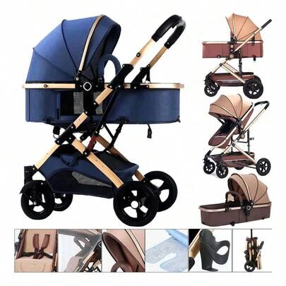 Carriola Plegable de Bebé, Bastón Reclinable, Compacta y Ligera, Ideal para Paseos y Viajes