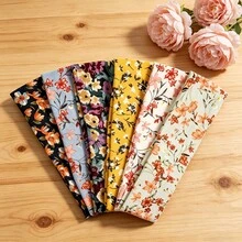 6条碎花波西米亚风发带，优雅女士头巾，法式风格发带，适合瑜伽、跑步和其他春夏运动，夏季发饰，沙滩度假发带，节日派对发带 - 彩色 - 查看 2