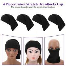 1pc  Dreads Cap, Loc Sock, Dreadlock Caps For Men, Soft And Comfortable, Tube Dreadlock Cap Elastic For Men & Women, Black - 彩色 - 查看 4