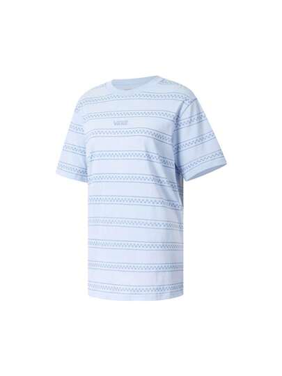 Camiseta de manga corta con cuello redondo, de rayas, deportiva y casual, transpirable, de verano 2026 para mujer de Vans VN000GSCCTA