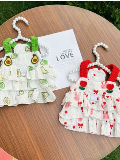 Lace Cat Dress, Cute Bow Tie Cat Princess Dress, Pet Clothing