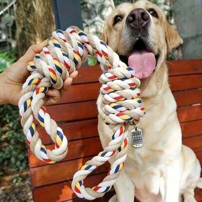 Heavy Duty Extra Long Tug Toy Rope - Super Thick Anti-Bite Rope Suitable For Large & Medium Dogs - Aggressive Chewing, Heavy Chewing, Puppy Biting - Interactive Tug, Obstacle Course, Training - Durable Pet Chew Toy Helps Mandible Movement And Dental Health - Suitable For Labrador Retriever, German Shepherd, Husky - Indoor/Outdoor Play, Dog Tug Rope, Large Dog Leash, Dog Chew Rope
