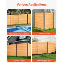 Wood Privacy Fence - 38x42 Inch, 2 Panel Screen, AC Unit Cover, Pool Equipment Hider, Outdoor Trash Can Enclosure With Stakes, Easy DIY - A - View 1