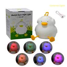 Luz nocturna decorativa de pato lindo recargable por USB, temperatura de color y brillo ajustables, temporizador de apagado automático de 30 minutos, adecuada para dormitorio, oficina, decoración de varias habitaciones y regalos festivos - Blanco - Ver 12