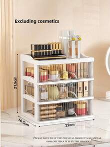 Caja de almacenamiento de escritorio multifuncional y multinivel transparente, disponible en varios tamaños y modelos, adecuada para almacenar cosméticos, artículos de oficina, juguetes, modelos, también se puede usar como gabinete de exhibición, tocador, decoración de muebles - Nuevo modelo - parte superior plana - Ver 14
