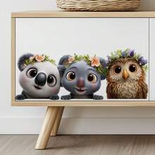 Charming Animal Window Clings - Owl & Koala Designs | Self-Adhesive Stickers, Glass Decals For Home Decor | Waterproof & Removable - A - View 7