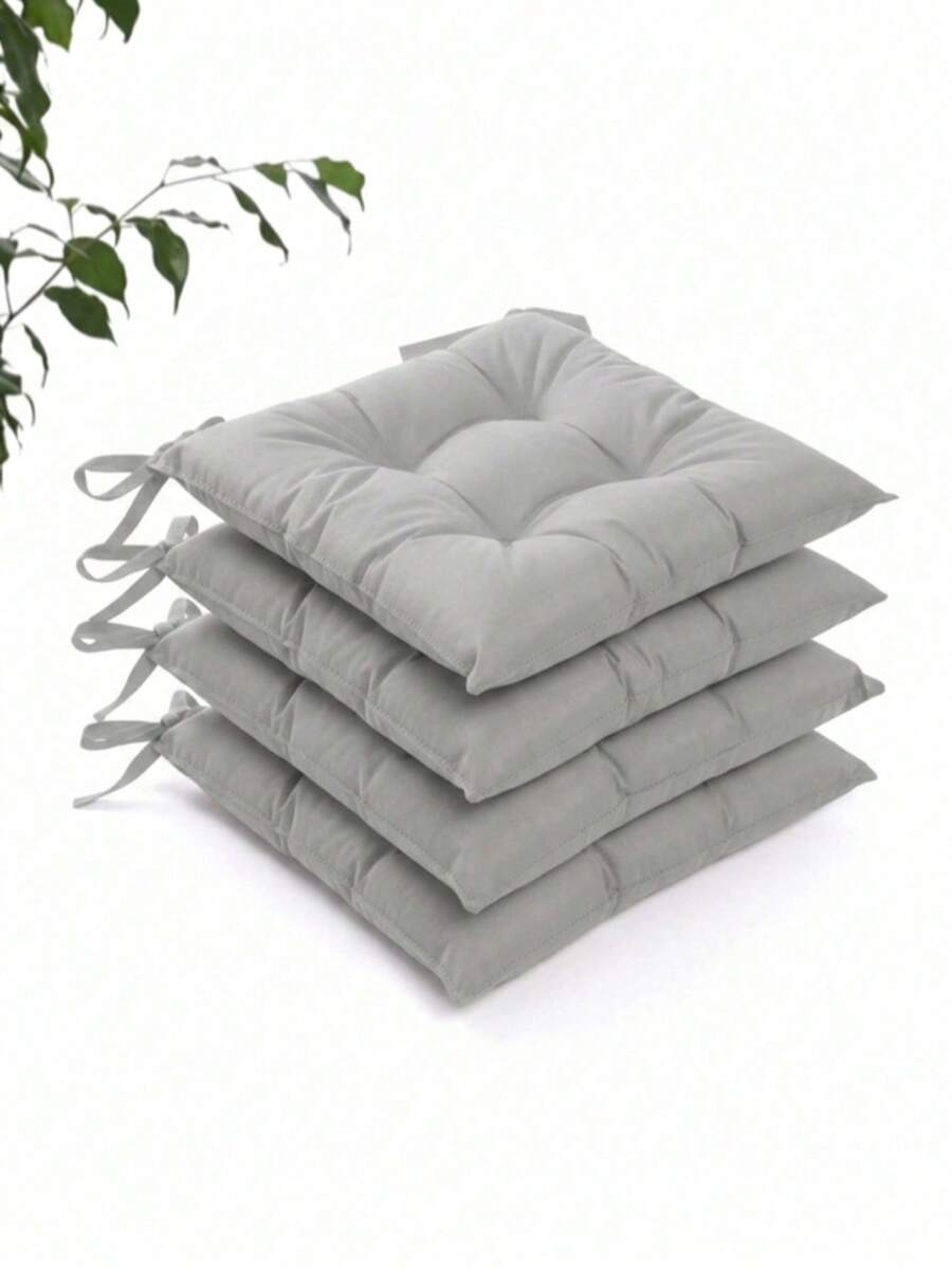 4入組舒適柔軟 40x40 cm 椅子坐墊 – 250g 矽膠填充 – 柔軟透氣,適用於居家與辦公室 - 灰色 - 查看 1