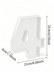 1个白色26字母和0-9数字形状纸托盘，手工创意盒，适合婚礼派对用品，可盛放蛋糕、巧克力、糖果、鲜花和水果，适合节日派对、毕业典礼、婚礼、婴儿派对、周年纪念日、圣诞节、情人节、新年、生日派对装饰和摄影道具。 - 彩色 - 查看 3