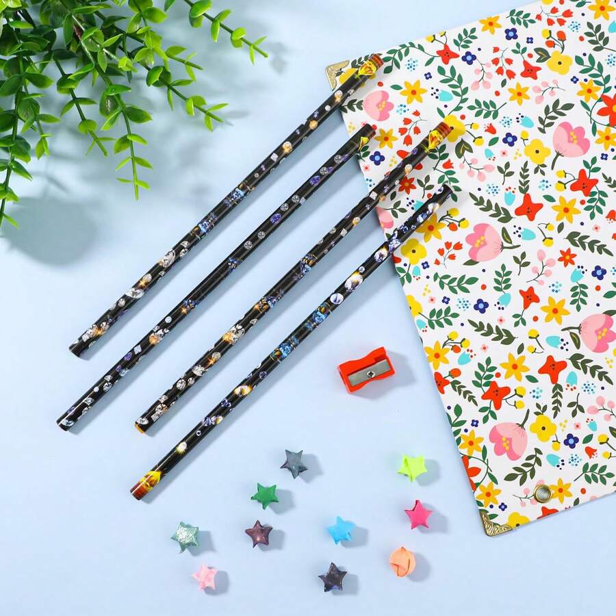 4Pcs/Set Nail Dotting Pens Wax Pencil For Rhinestones, Self-Adhesive Nail Art Pickup Tool With Colorful Tips, Perfect For Nail Gems Beads And Decorations Application, Easy To Use Manicure Tool For Beginners Salon & Home DIY Nail Art - Multicolor - View 1