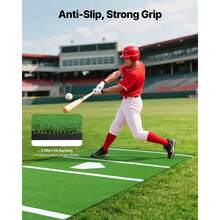 Baseball Hitting Mat, 12x6 Ft Batting Cage Mat, Batters Box Turf Mats, Softball Batting Practice Equipment With Home Plate And Anti Fade Turf, Portable Training Aid For Indoor Outdoor, Green - 12 X 6 Ft, Green - View 4
