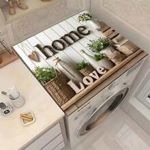 1pc Anti-Slip Laundry Room Floor Mat, Suitable For Washing Machine/Dryer - Home & Warm Living Washing Pad, Decorative Appliance Cover For Washing Machine And Dryer Top, Laundry Room Decor - Home and Warm Home - View 1