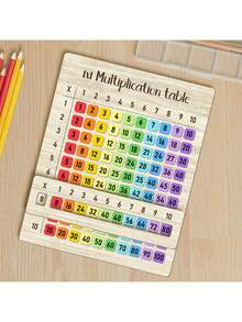 1 buah Papan Tabel Perkalian Kayu, Cocok untuk Kelas Matematika dan Hadiah Kembali ke Sekolah, Kerajinan Kayu Multifungsi, Desain Kayu Alami, Cocok untuk Acara Keluarga, Papan Tabel Perkalian Kayu - beraneka warna - View 2