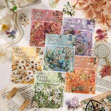 20pcs Gold Foil Floral Pet Sticker Set, Vintage Floral Decorative Stickers For Scrapbooking, Journals, DIY Crafts, Notebook Decoration Scrapbook Supplies - HHSM - View 2