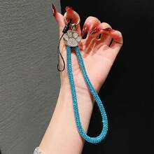 1件装奢华水钻猫爪吊坠手机挂绳，蝴蝶结心形吊坠腕带，短款手提绳，适合户外旅行，带夹子，可作礼物赠送 - 貓爪手提掛鏈 - 查看 12