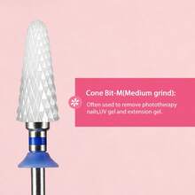 1pc Ceramic Nail Drill Bit, Manicure Tool - Baby Blue - View 9