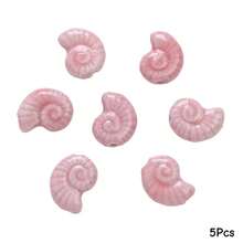 5pcs Summer Ocean Ceramic Beads, Colorful Shell Beads, Beach Holiday Decor Souvenirs, Freely Combinable For DIY Creative Handmade Bracelets, Necklaces, Bag Charms And Crafts - Multicolor - View 10