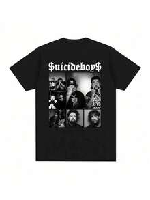 Suicideboy Era Tour Graphics Print T-Shirts For Teen Shirt Tops Harajuku Hip Hop Rock Style T Shirts Unisex Fashion Regu - màu đen - Xem 1