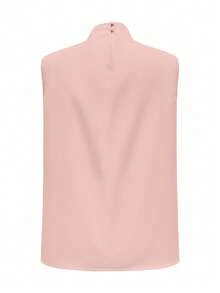 Women's Elegant Solid Color Sleeveless Minimalist Top Casual Pink Summer - Pink - View 3