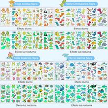 40 Hojas Tatuajes Falsos Temporales Niños y Niñas, Tatuajes Niños Luminosos Unicornio Dinosaurio Astronautas, Regalo de Infantiles Detalles Cumpleaños Niños Colegio Relleno Piñata Fiesta Cumpleaños - Multicolor - Ver 3
