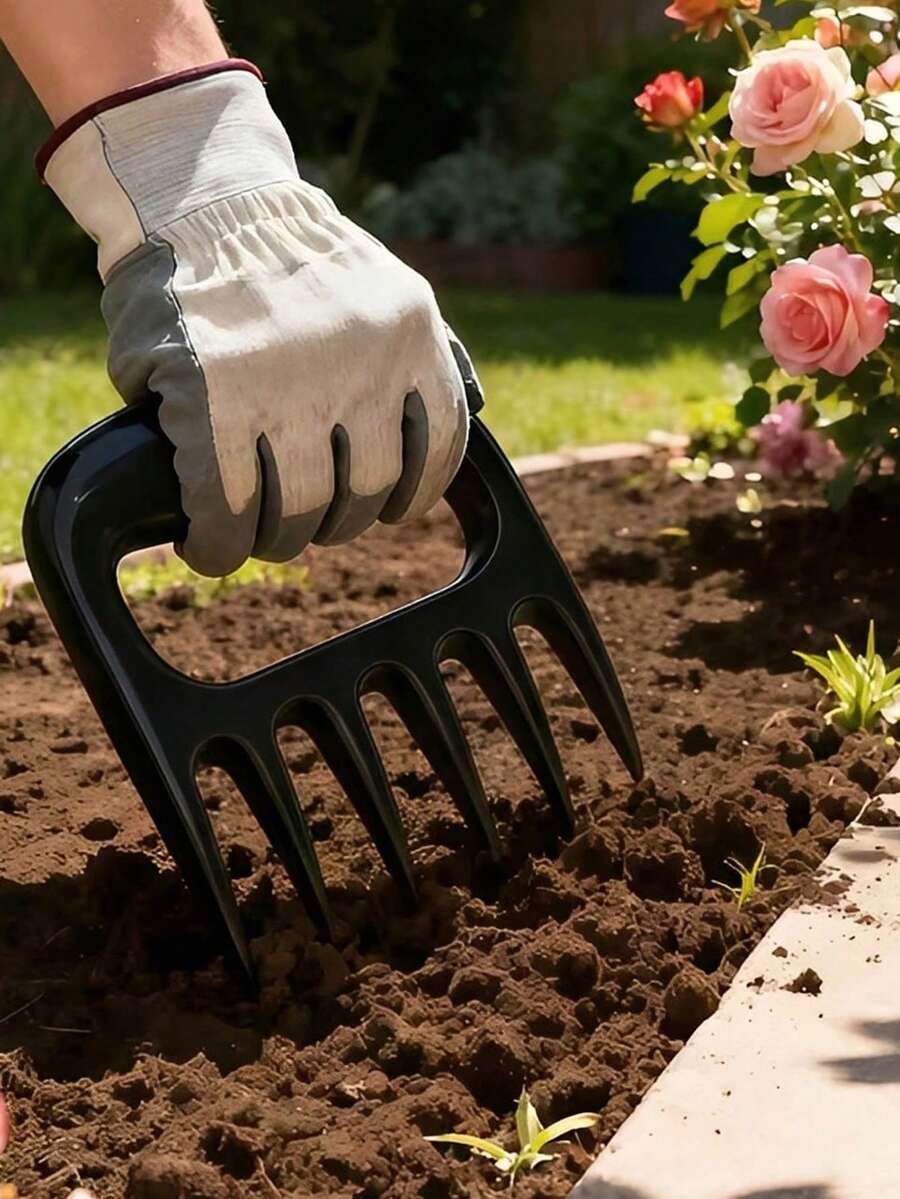 2件套花园土壤耕耘器,带防滑手柄和后部格栅设计的土壤耙,塑料手耙,适用于种植、除草、耕作和盆景养护 - 符合人体工程学的握柄,高效的土壤通气工具,适合家庭园丁和草坪护理爱好者 - 多色 - 查看 1