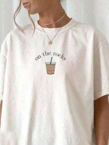 io para amantes del café, mostrando la actitud casual de la cultura del café estadounidense. Ideal para el verano, vacaciones, ropa de verano, primavera, tops de verano, festivales y Pascua. - Blanco - Ver 3