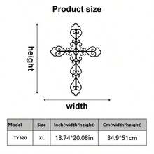 1/3pcs Set Modern Cross Line Design Metal Wall Decor, Contemporary Art Style Indoor Decoration Symbol, Hanging Bathroom Decor, Wall Mounted Iron Art Ornament, For Home Decoration - XL - Xem 13