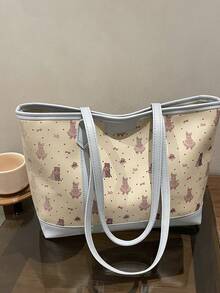 2026新款可爱卡通印花大容量单肩手提包，适合学生和通勤族。 - 藍色 - 查看 8