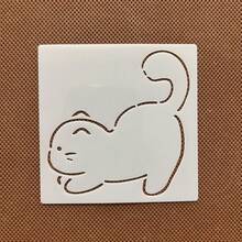 16件套可爱猫咪图案绘画模板，镂空模板，适用于手绘海报、墙绘 - 可愛貓咪圖案 - 查看 5