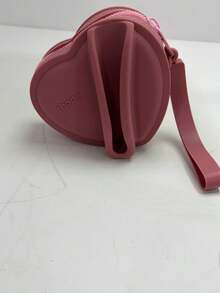 1个Hayley Style硅胶心形化妆包，便携式唇彩、耳机、零钱袋，适用于宿舍、返校季化妆工具、学生用品、床底化妆品收纳、宿舍书桌梳妆台收纳，可折叠、磁吸式、门后收纳袋 - 彩色 - 查看 5