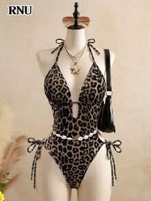 RNU Bộ đồ liền thân họa tiết da báo gợi cảm với nơ khoét rỗng, bikini hai dây mới dành cho nữ, phù hợp cho đi học, hẹn hò, tiệc trà chiều, phong cách phương Tây, du lịch biển, đảo, du lịch đường bộ, mọi mùa, lễ hội âm nhạc, kỳ nghỉ bohemian, mùa thu giản dị, phong cách bohemian phương Tây, bikini đồ bơi bohemian thanh lịch màu nâu đậm phong cách phương Tây Y2K, trang phục đi nghỉ mát, trang phục dự tiệc, trang phục ngày Valentine, trang phục nghỉ hè. - Cà phê nâu - Xem 7