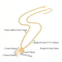 1pc Classic Gold Color Stainless Steel Initial Western Cowboy Boots Necklaces With NK Chain For Women - Yellow Gold - View 2