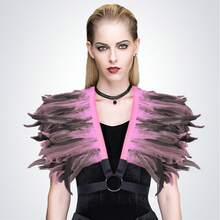 Áo choàng lông vũ giả kiểu Gothic cho trang phục Halloween dành cho nữ - Nhiều màu - Xem 4