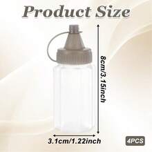 4Pcs Portable Gray Plastic Sauce Squeeze Bottles, Reusable Leak-Proof Condiment Dispenser For Ketchup, Mustard And Oil. Practical Kitchen Gadgets For Cooking, BBQ, Camping & Travel. - Portable Gray Plastic Sauce Squeeze Bottles - View 8