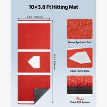 Baseball Hitting Mat, 10x3.8 Ft Batting Cage Mat, Batters Box Turf Mats, Softball Batting Practice Equipment With Home Plate And Anti Fade Turf, Portable Training Aid For Indoor Outdoor, Red - 10 X 3.8 Ft, Red - View 2